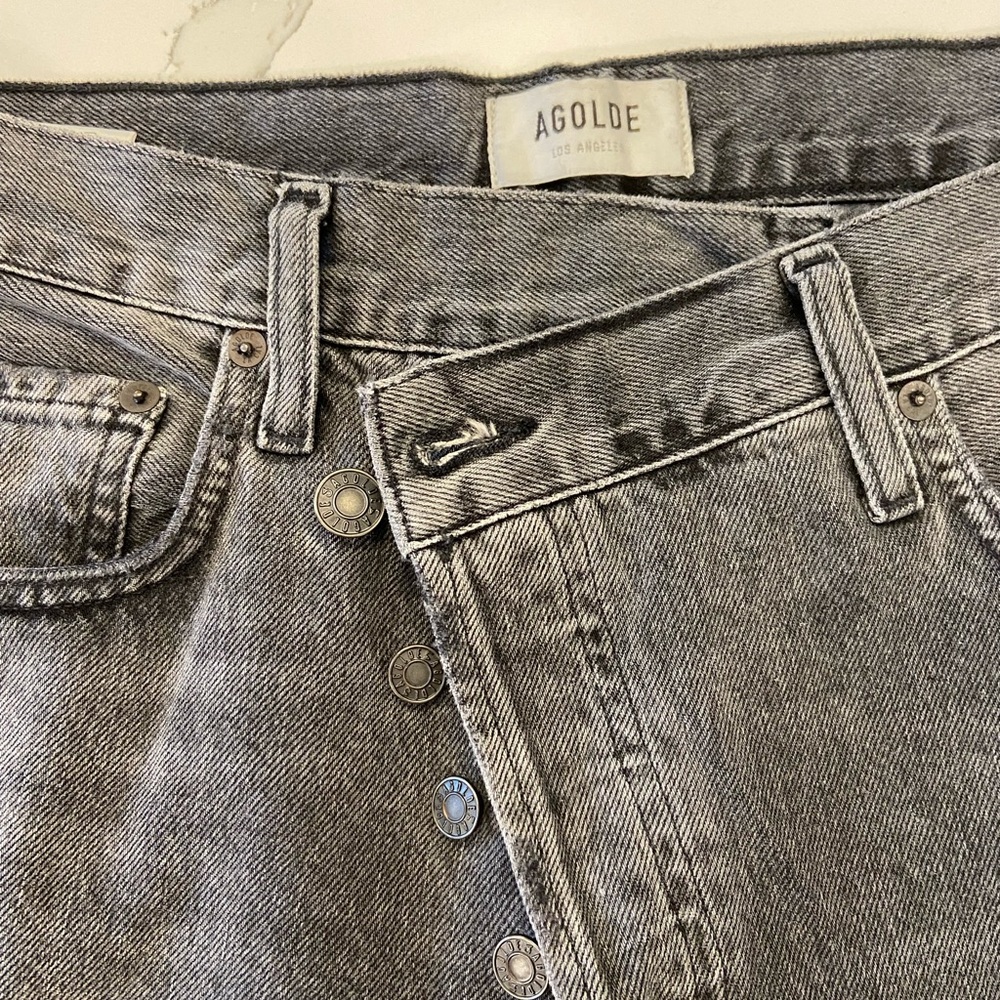 Agolde High Rise Jeans in Gray